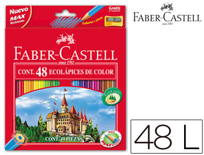 FABER CASTELL - LAPICES DE COLORES FABER-CASTELL C/48 COLORES HEXAGONAL MADERA REFORESTADA (Ref.120148)