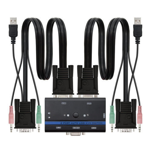 NANOCABLE - KVM Switch VGA USB 1u-2PC+Cable (Ref.10.12.0001)