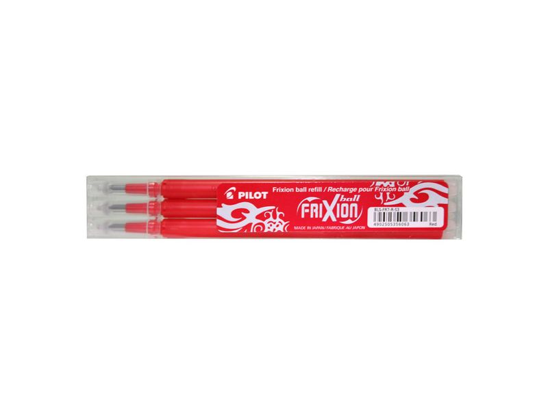 PILOT - Recambio boligrafo Frixion Pack 3 ud Trazo 0.4 mm Pack 3 ud Rojo (Ref.BLS-FR7-R-S3)