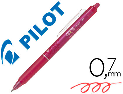 PILOT - BOLIGRAFO FRIXION CLICKER BORRABLE 0,7 MM COLOR ROSA EN BLISTER (Ref.NFCRS)
