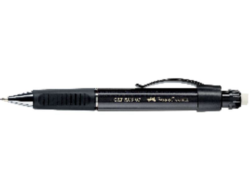 FABER CASTELL - Portaminas Grip Plus 1307 Retractil recargable Trazo 0.7 mm 3 minas HB Negro (Ref.130733)