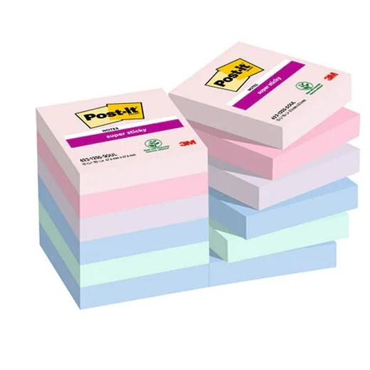 POST-IT - NOTAS ADHESIVAS SUPER STICKY 3 COLORES LUGARES SOULFUL 47,6 X 47,6 12 BLOCS (Ref.622-12SS-SOUL)