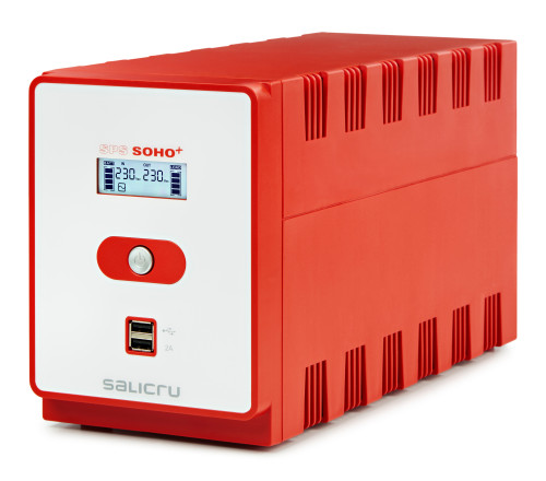 SALICRU - SPS 2200 SOHO+ IEC – Sistema de Alimentación Ininterrumpida (SAI/UPS) de 2200 VA Line-interactive y con doble cargador USB (Tipo de tomas IEC) (Ref.647CA000012)