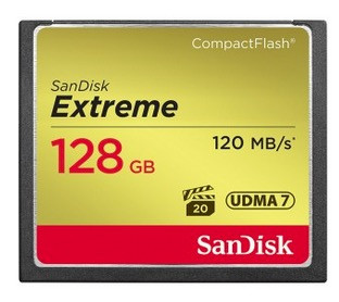 SANDISK - CF Extreme 128GB memoria flash CompactFlash (Canon L.P.I. 0,24€ Incluido) (Ref.SDCFXSB-128G-G46)