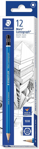 STAEDTLER - LAPIZ de GRAFITO 100 LUMOGRAPH - 10H (Ref.100-10H)