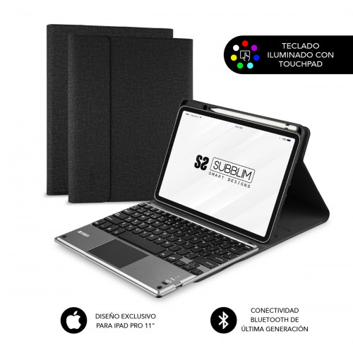 SUBBLIM - Funda con Teclado Retroiluminado KEYTAB Pro BL BT Touchpad Ipad Pro 11 2020 Black (Ref.SUB-KT4-BTPI50)