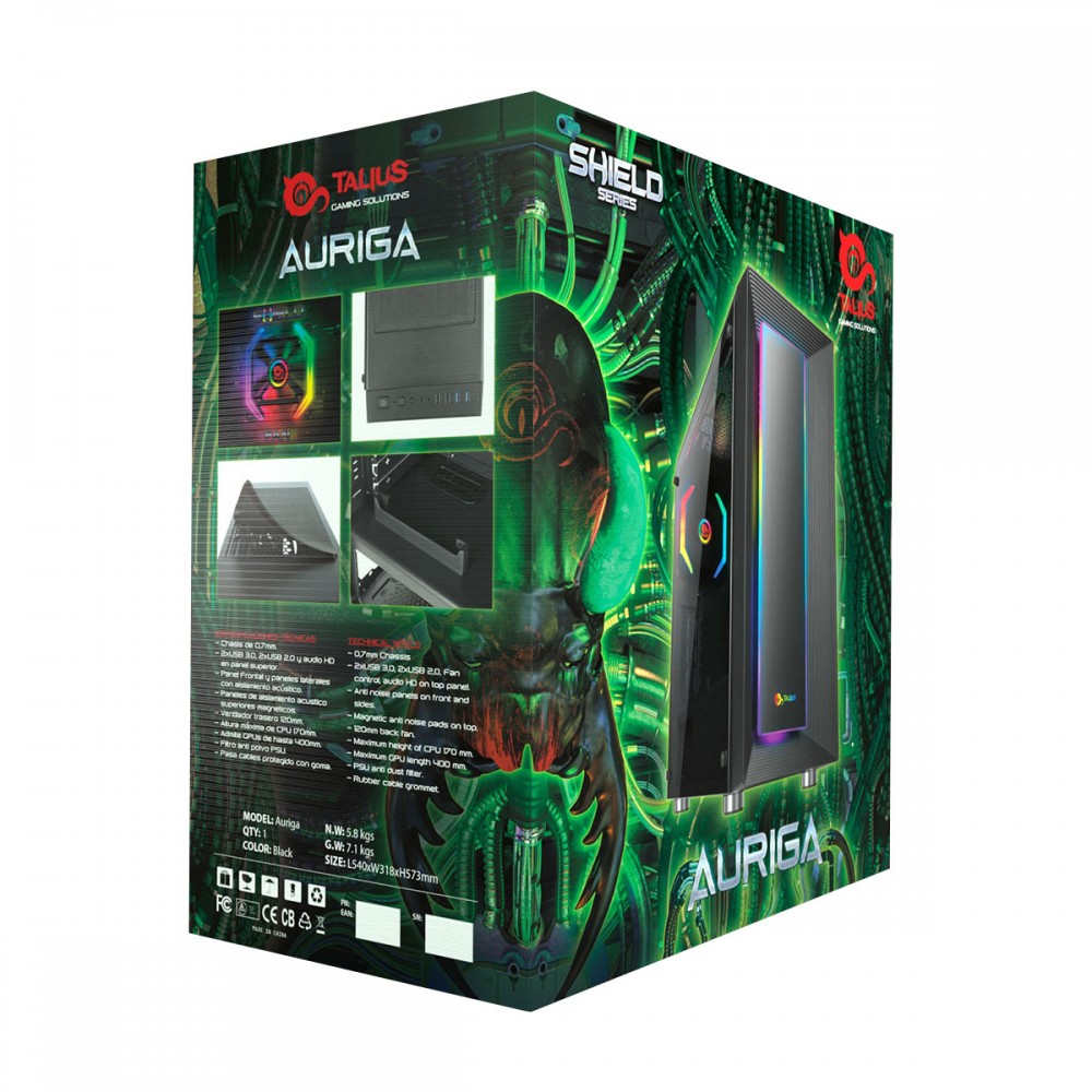 TALIUS - caja Atx gaming Auriga cristal templado USB 3.0 (Ref.TAL-AURIGA)