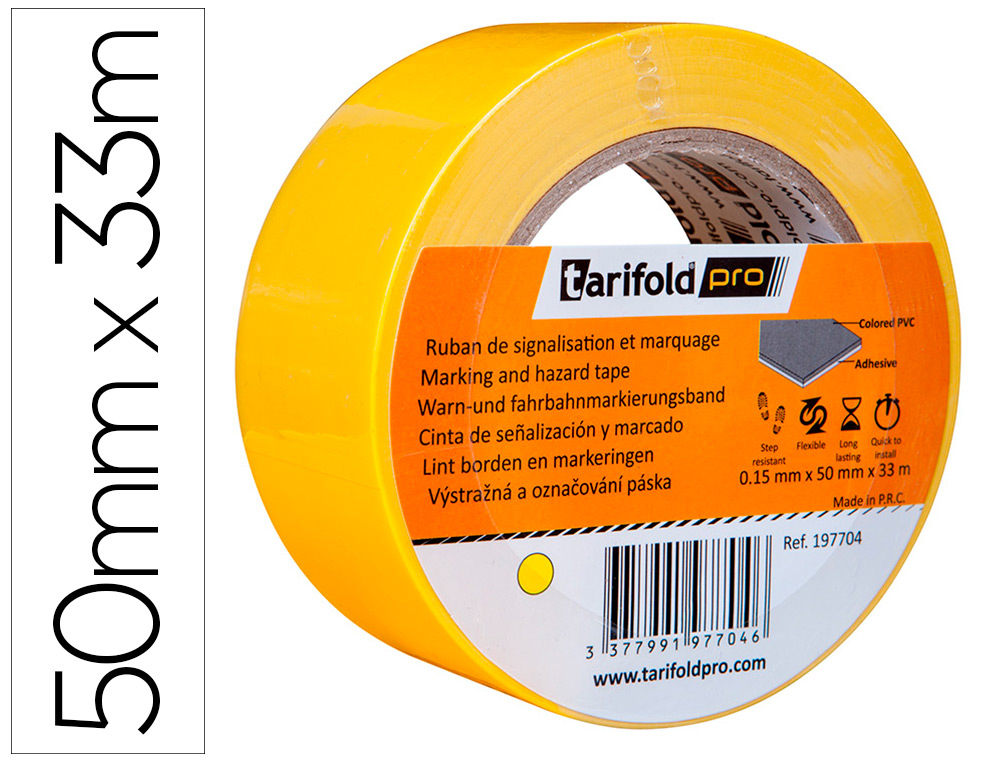 TARIFOLD - cinta de señalización para fiesta Amarillo (Ref.197704)