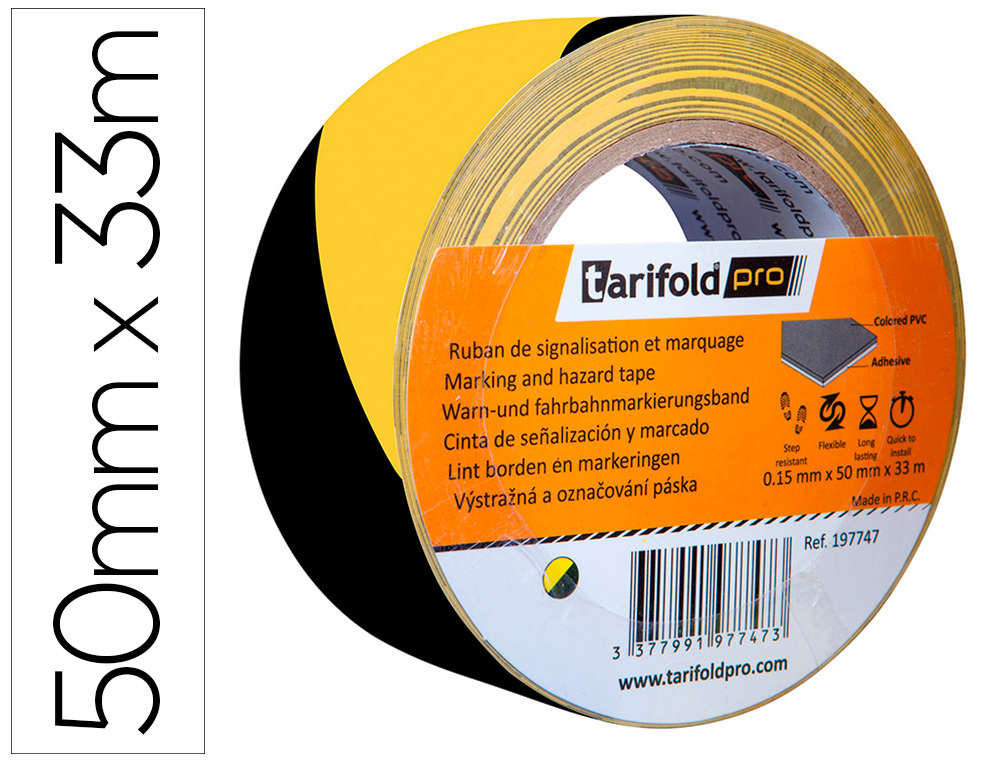 TARIFOLD - cinta de señalización para fiesta Amarillo, Negro (Ref.197747)