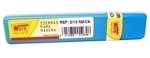 WUTO - PELOS de SIERRA MADERA 13 mm Nº 3 (1 gruesa = 144 uds.) (Ref.3/13 MACA)