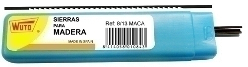 WUTO - PELOS de SIERRA MADERA 13 mm Nº 8 (1 gruesa = 144 uds.) (Ref.8/13 MACA)
