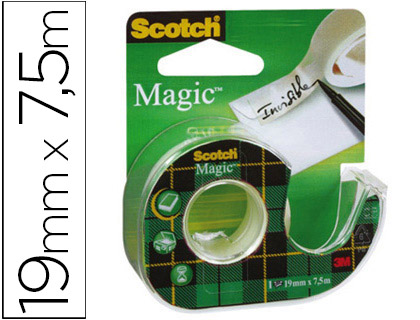 SCOTCH - CINTA ADHESIVA MAGIC INVISIBLE 7,5X19 MM EN PORTARROLLO (Ref.XA004835998 (8-1975D))