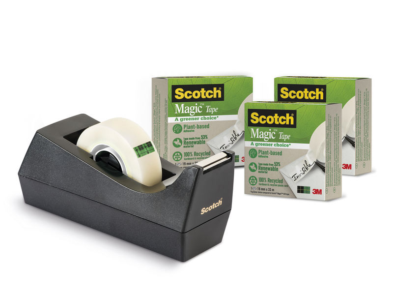 SCOTCH - Pack 3 cintas adhesivas invisible Magic 900 19 mmx33m.Dispensador de regalo C38 9-1933R3C38 (Ref.70005258747)