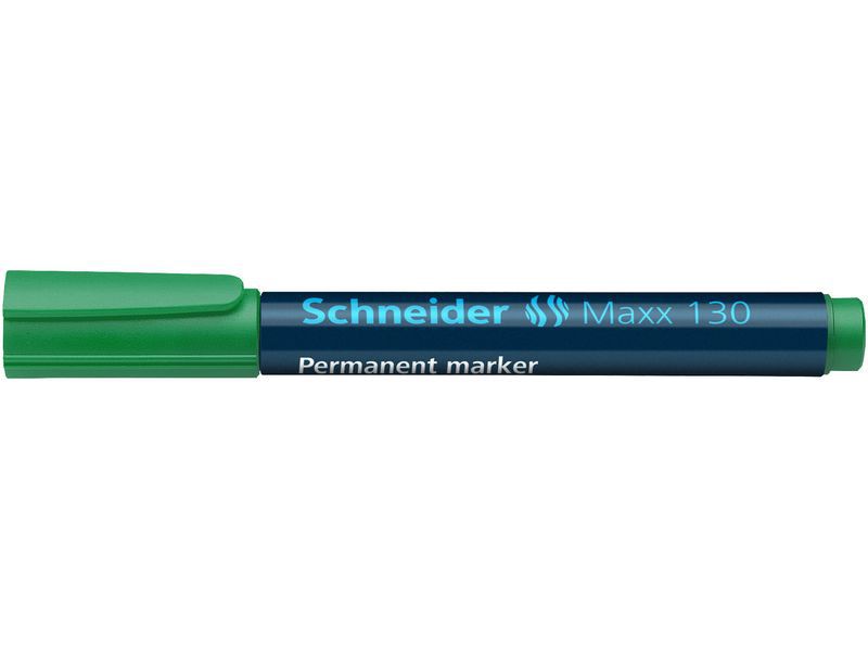 SCHNEIDER - Marcador MAXX 130 PERMANENTE SECADO RÁPIDO PUNTA REDONDA 1-3MM.COLOR VERDE. (Ref.113004)