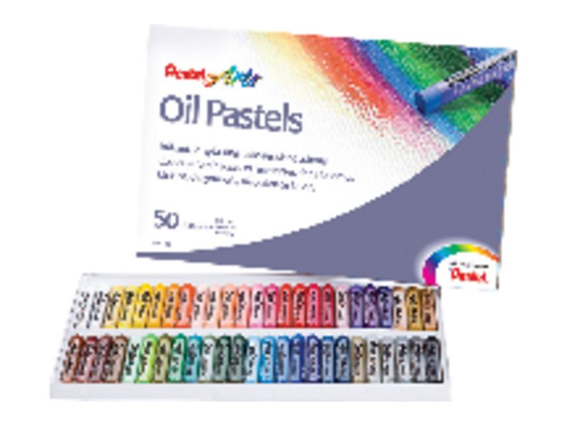 PENTEL - Pasteles de aceite Caja 50 Ud Colores brillantes muy surtidos (Ref.PHN-50)