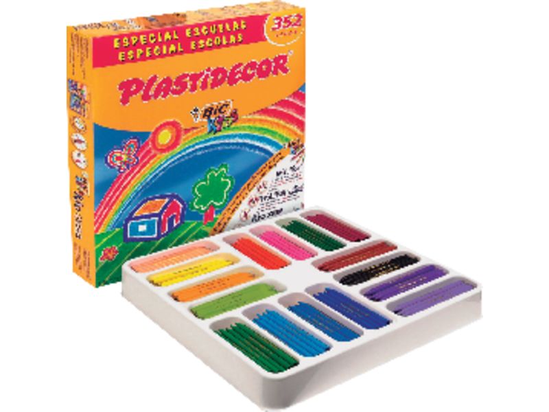 PLASTIDECOR - Estuche 352 Ud CERAS ES Colores surtidos Especial escuelas Div colores (Ref.841719)