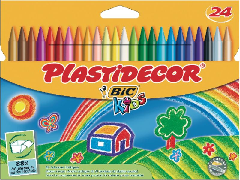 PLASTIDECOR - Estuche 24 Ud CERAS ES Colores surtidos (Ref.920301)