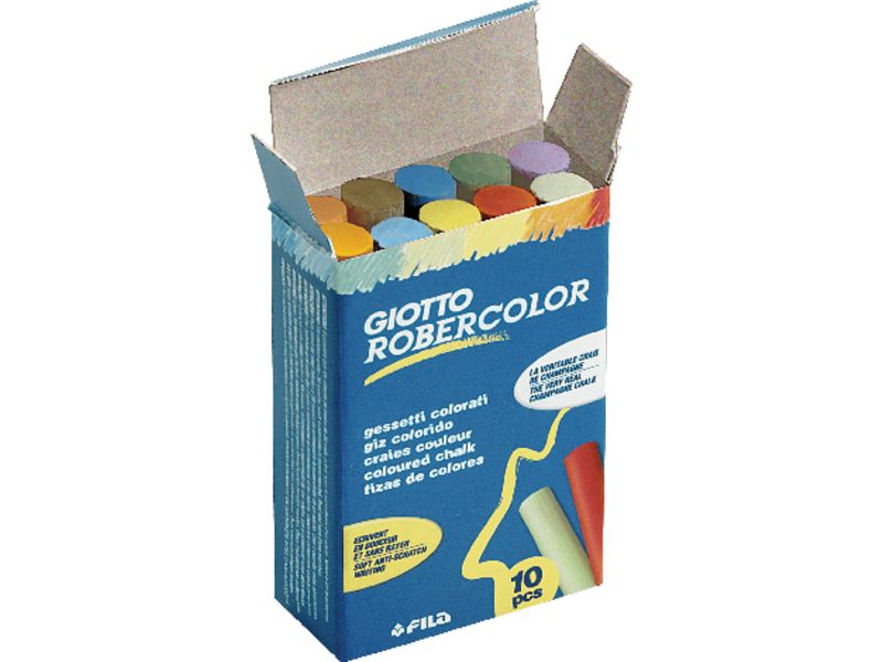 GIOTTO - Robercolor Tizas Caja 10 ud Colores surtidos Antipolvo (Ref.538900)