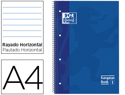 OXFORD - Cuaderno MICROP 1 SECCIÓN FORMATO A4 80H 90G PAUTADO AZUL TED (Ref.100430263)
