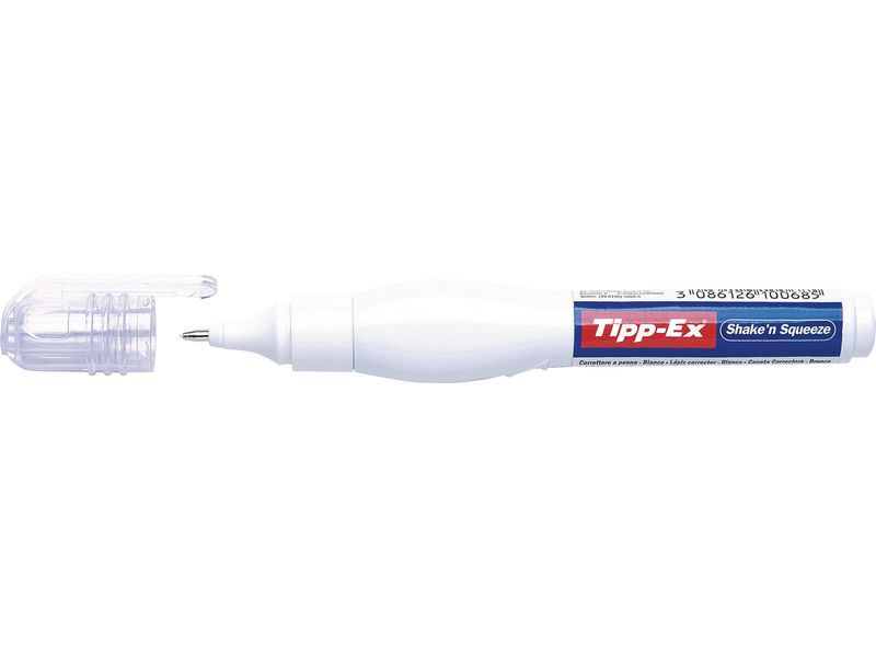 TIPP-EX - Lapiz corrector Shake'n Squeeze Punta fina metálica 8 ml Cuerpo flexible (Ref.8024232)