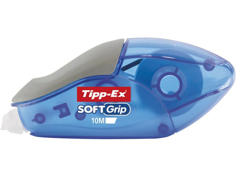 TIPP-EX - Cinta correctora Soft grip Aplicacion frontal 4,2mmX10m Cuerpo azul translucido (Ref.895933)