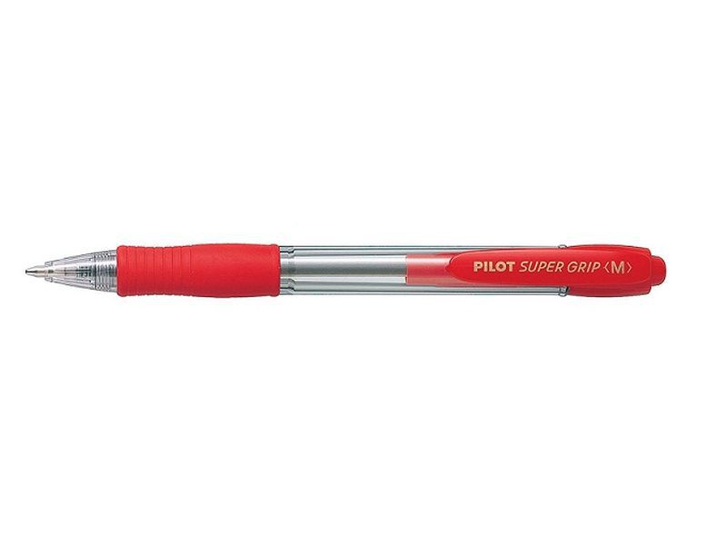 PILOT - Boligrafo retractil SUPER GRIP rojo trazo 0,4mm NSGR (Ref.BPGP-10R-M-R)