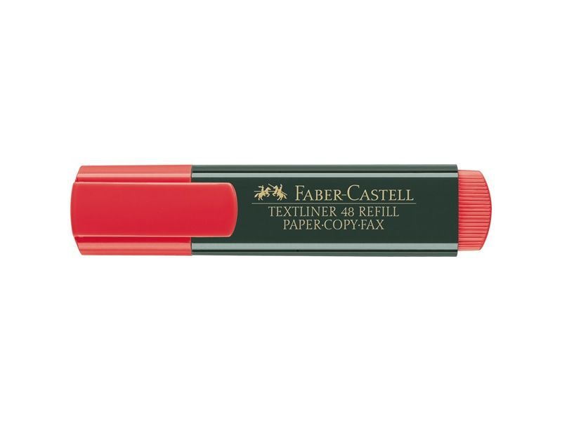FABER CASTELL - Marcador Fluorescente TEXTLINER 48 Rojo Punta Biselada (Ref.154821)