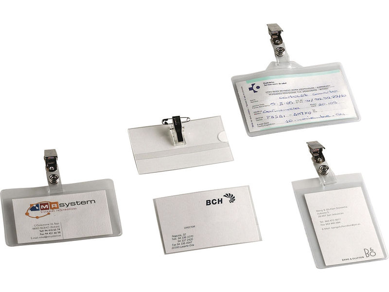 5* - Identificadores personales Caja 100 Ud 107x70 mm Pinza metálica (Ref.1075P10)
