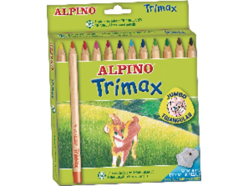ALPINO - Estuche lapices Trimax Colores surtidos 12 ud 5,4 mm (Ref.AL000113)