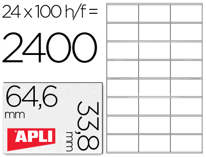 APLI - Caja de 100H ETIQ BLANC ILC 64.6X33.8 (Ref.1263)