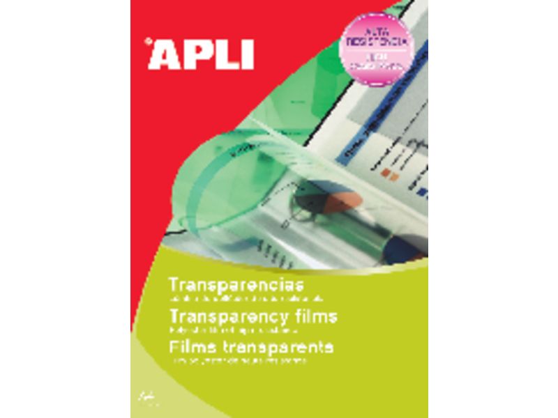 APLI - Transparencias Caja de 100 ud De poliester De 100 micras A4 (Ref.859)