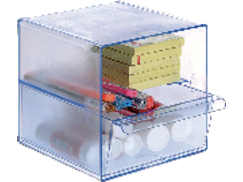 ARCHIVO 2000 - Cubo organizador 1 cajon grande transparente 155x155x155 mm (Ref.6707CSTP)