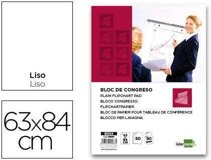 LIDERPAPEL - BLOC CONGRESO LISO 63X84CM 50 HOJAS 80G/M2 (Ref.BS02)