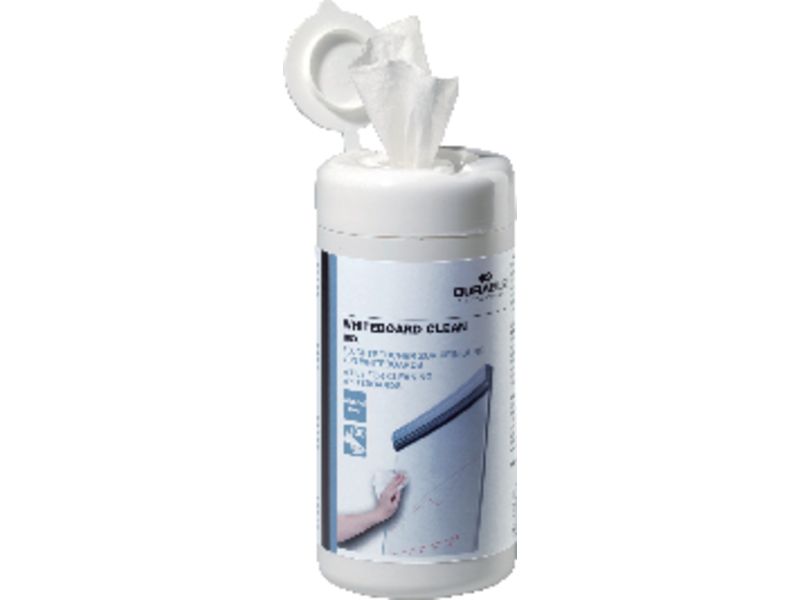 DURABLE - Toallitas Impregnadas Whiteboard Clean Box 100ud Tubo dispensador (Ref.5759)