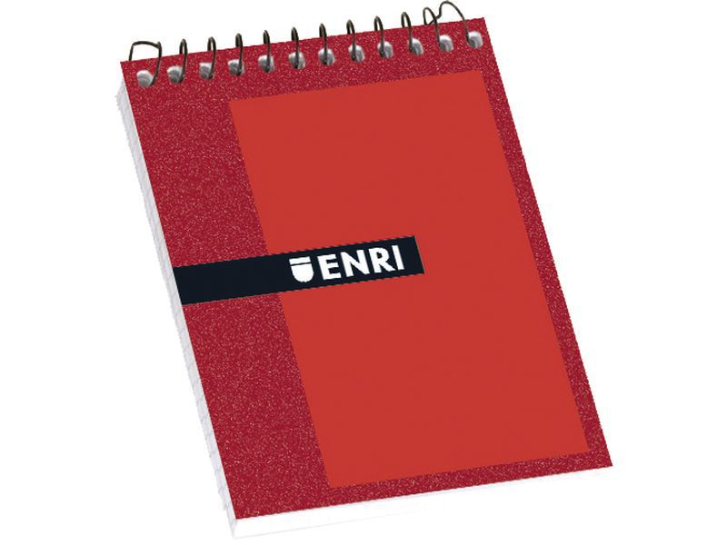 ENRI - Bloc notas 80h 16º Cuadricula 4x4 Rojo (Ref.100302797)