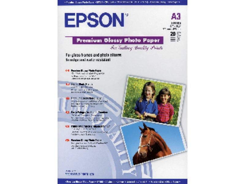 EPSON - Papel fotografico C13SO41315 Paquete 20 hojas A3 Brillo (Ref.C13S041315)