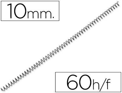 Q-CONNECT - ESPIRAL METALICO 64 5:1 10 MM 1MM CAJA DE 200 UNIDADES (Ref.KF04429)