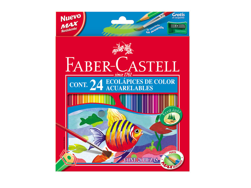 FABER CASTELL - Estuche cartón 24 Lápiz acuarelable Classic Colour (Ref.114425)