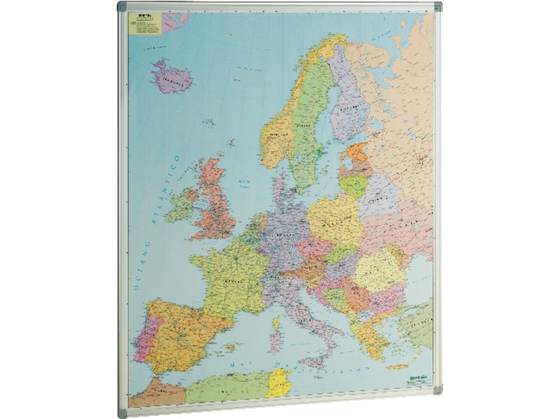 FAIBO - Mapa de Europa 119x93 magnético Plastificado Marco Alumnio (Ref.163)