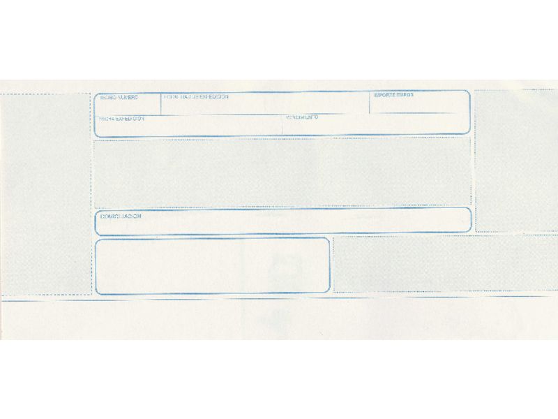 FABRISA - Formulario papel continuo Caja 2500 h. 90 g. 240mm.x4'' Recibo negociable (Ref.1244010)