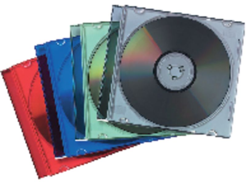 FELLOWES - Pack 25 cajas CD/DVD Slim colores surtidos (Ref.98317)