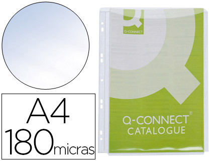 Q-CONNECT - FUNDA MULTITALADRO CON FUELLE DIN A4 PVC 180 MICRAS - BOLSA DE 5 (Ref.KF00138)
