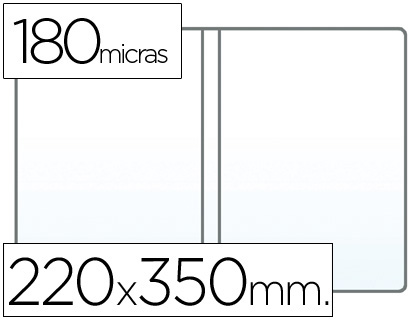 FUNDA PORTADOCUMENTO CUARTO DOBLE 180 MICRAS PVC TRANSPARENTE 220X350MM (Ref.1108)