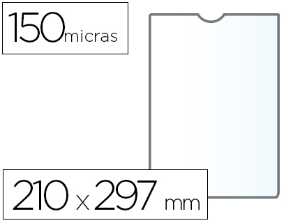Q-CONNECT - FUNDA PORTADOCUMENTO DIN A4 150 MICRAS PVC TRANSPARENTE 210X297 MM (Ref.KF15576)