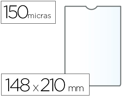 Q-CONNECT - FUNDA PORTADOCUMENTO DIN A5 150 MICRAS PVC TRANSPARENTE CON UÑERO 148X210 MM (Ref.KF15577)