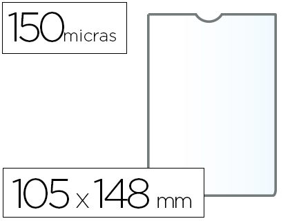 Q-CONNECT - FUNDA PORTADOCUMENTO DIN A6 150 MICRAS PVC TRANSPARENTE CON UÑERO 105X148 MM (Ref.KF15578)