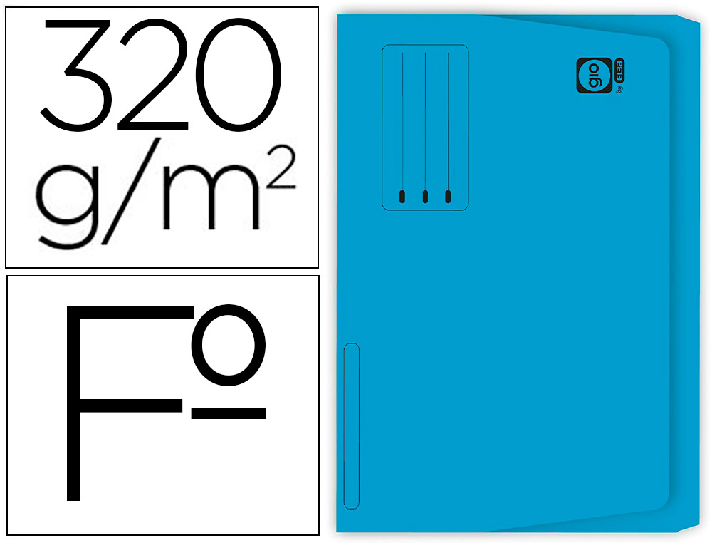 GIO - Subcarpeta Pocket Folio Cartulina Con bolsa fuelle Azul 320g (Ref.400040682)