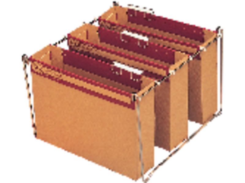 GIO - Carpeta colgante -Stock Folio Lomo 75mm Varilla acero Cartón corrugado automontable (Ref.400021922)