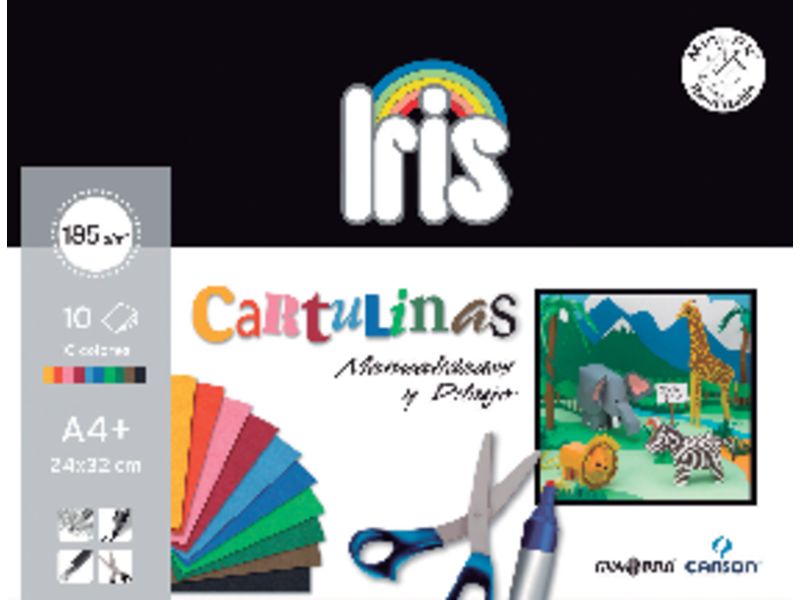 CANSON - Cartulina 10 Hojas A4 Colores surtidos (Ref.400045652)