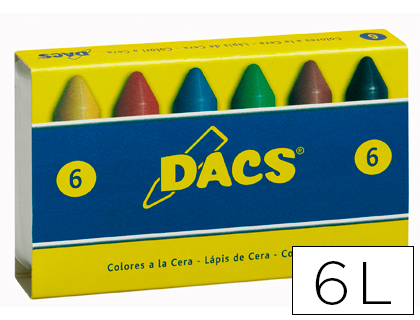 DACS - LAPICES CERA CAJA DE 6 COLORES (Ref.DA050260)